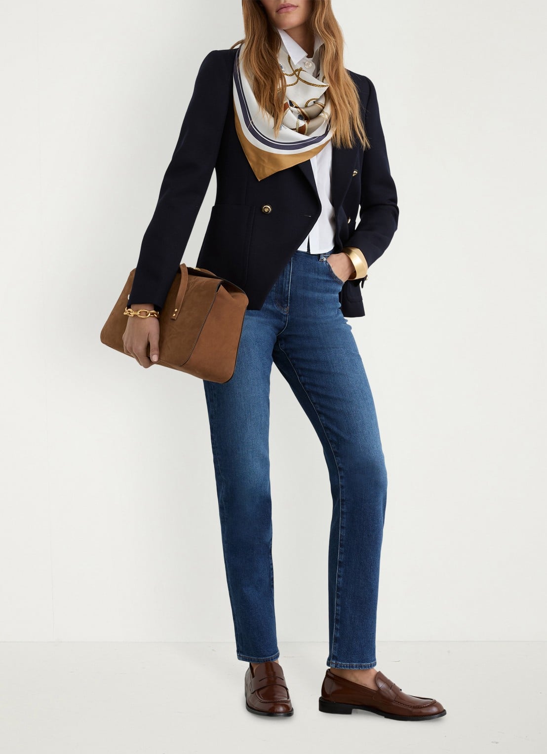 Reiss Petite Isabel high waist skinny fit jeans met medium wassing - voorkant 7 indigo