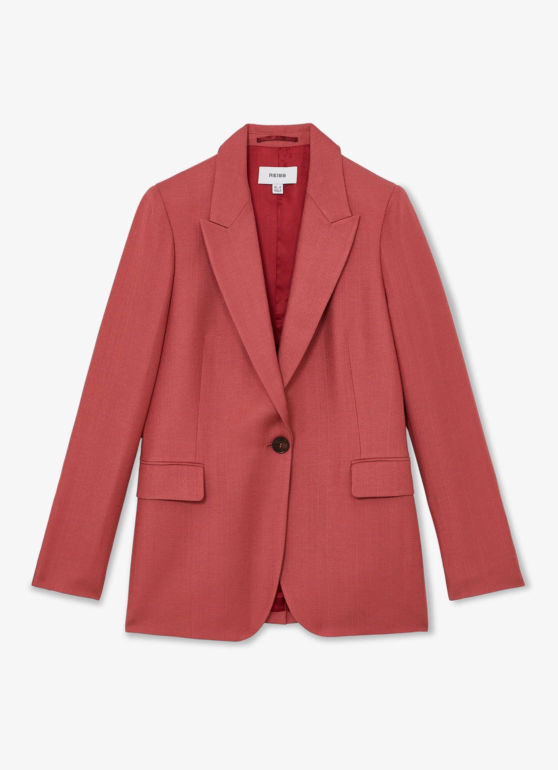 Reiss Petite Jules blazer met klepzakken - voorkant 2 donkerrood