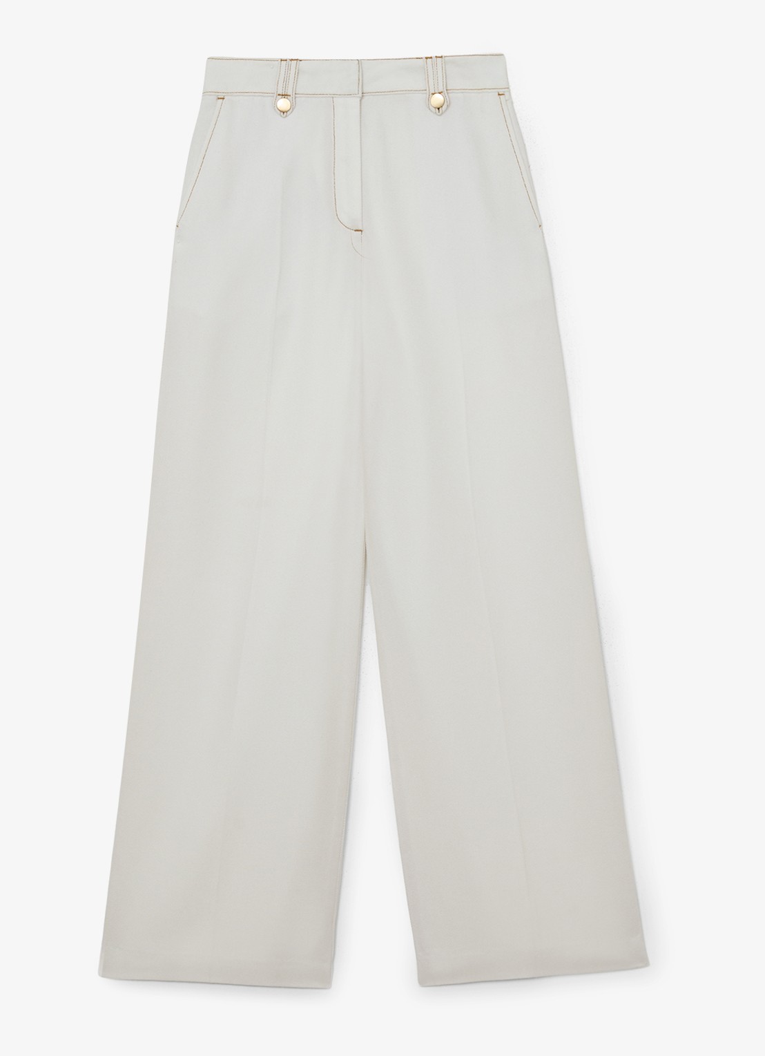 Reiss Petite Kaia high waist wide fit pantalon van lyocell - voorkant 6 wit