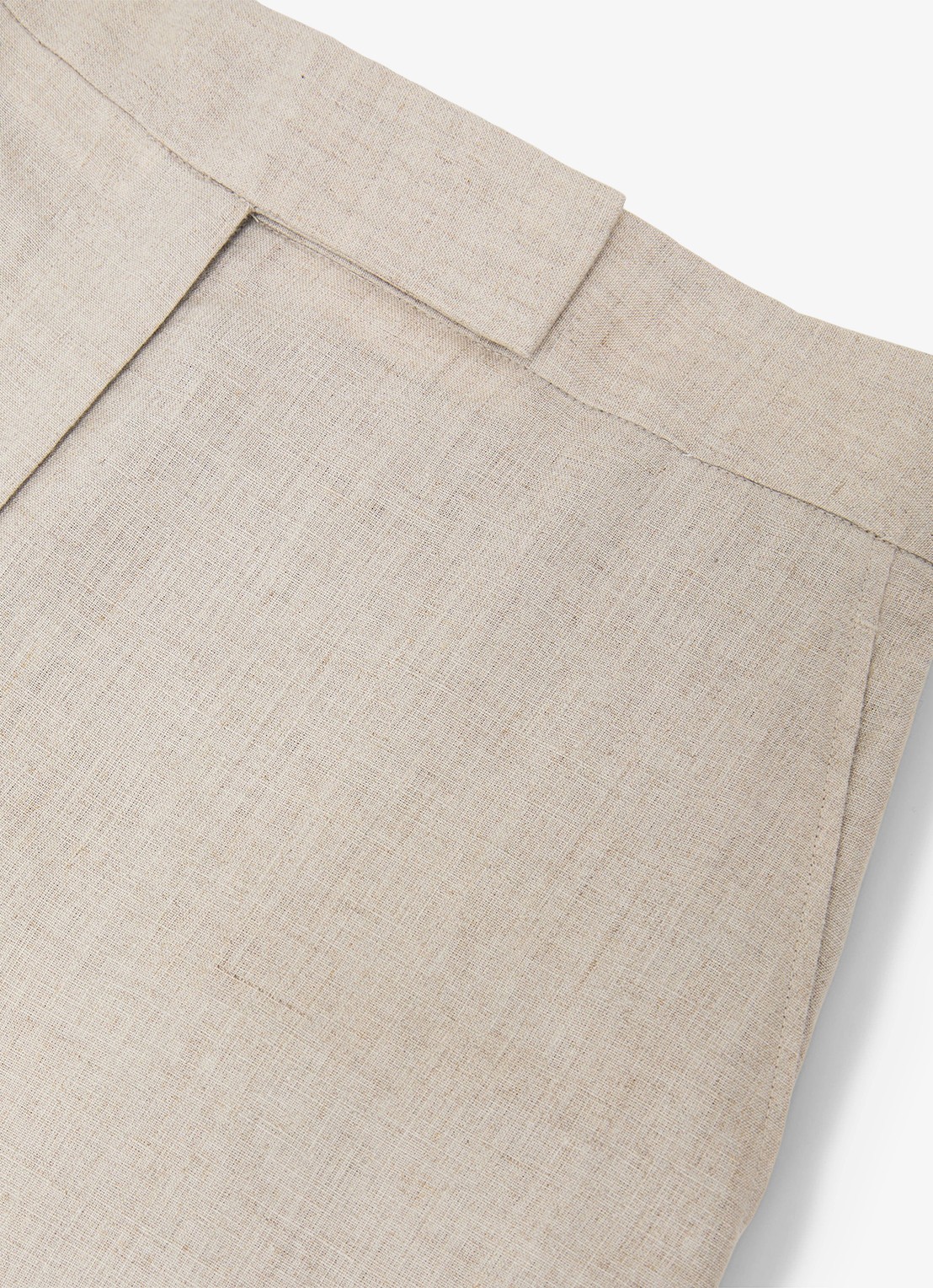Reiss Petite kit high waist wide fit pantalon van linnen - detail 5 beige