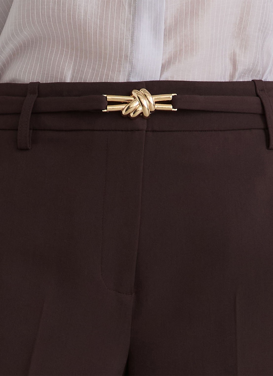 Reiss Petite Leona high waist flared pantalon met steekzakken - detail 2 bruin