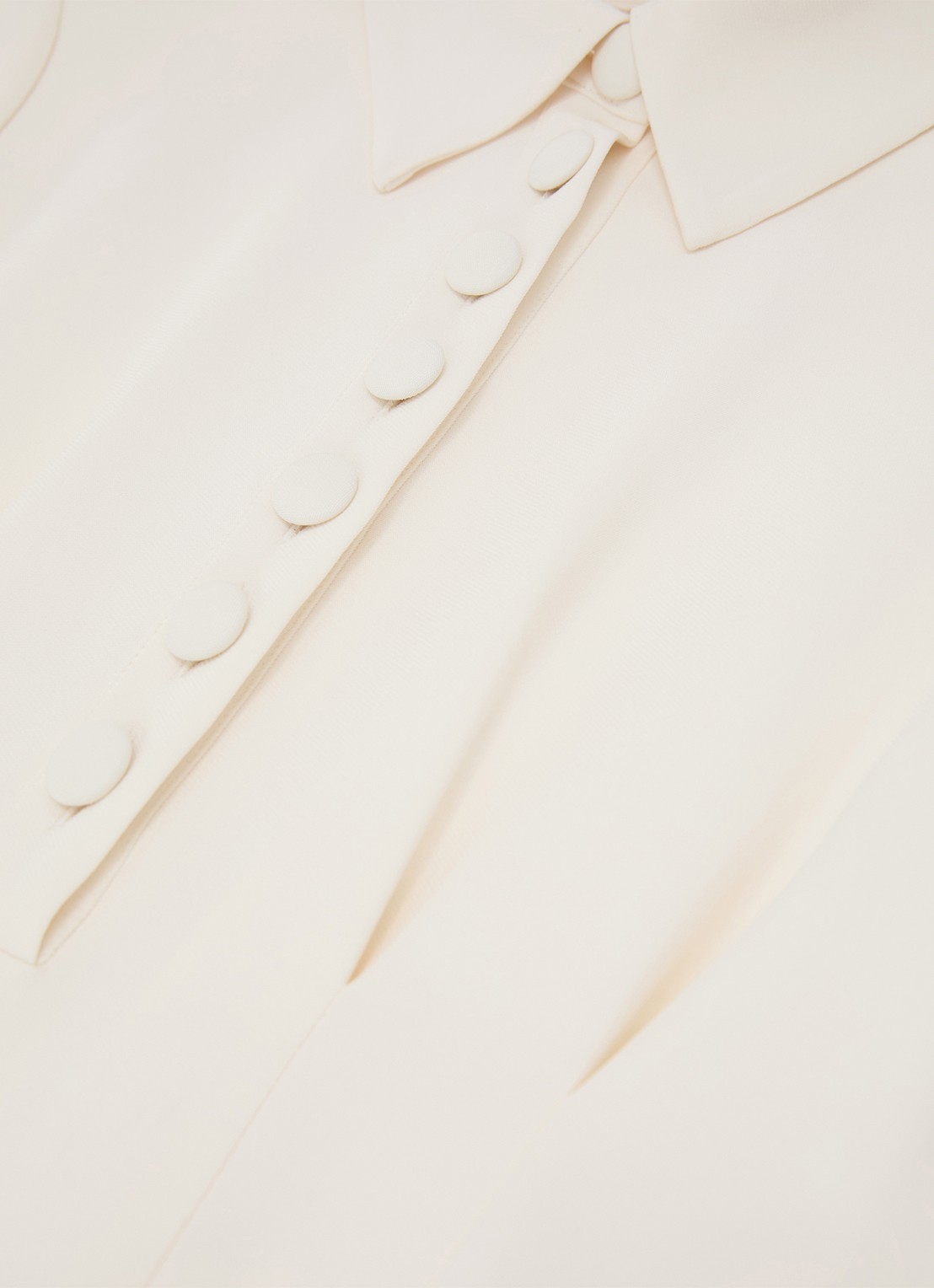 Reiss Petite Mari midi jurk met plooien - detail 4 creme