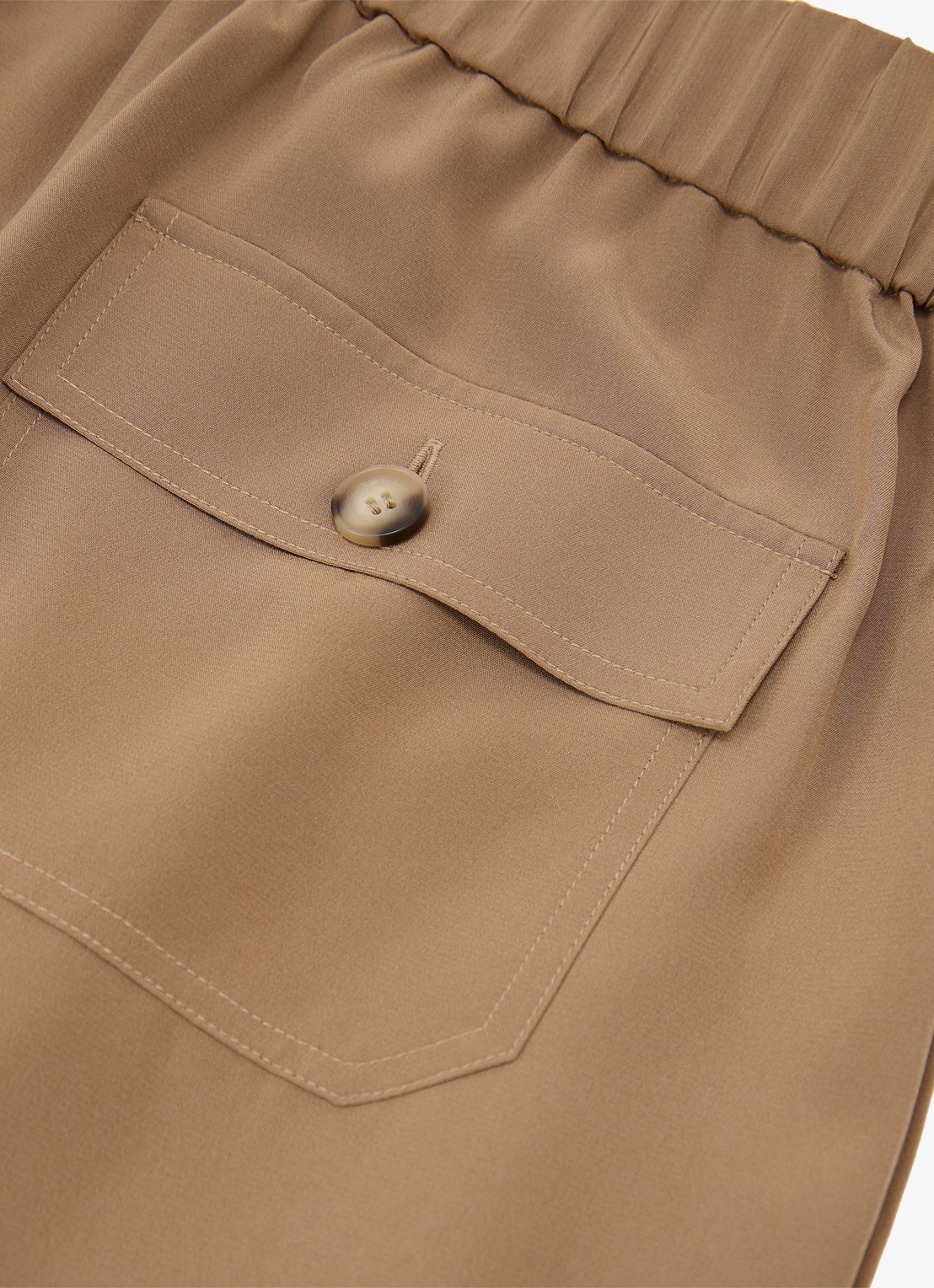 Reiss Petite Maria high waist wide fit pantalon van zijde - detail 7 camel
