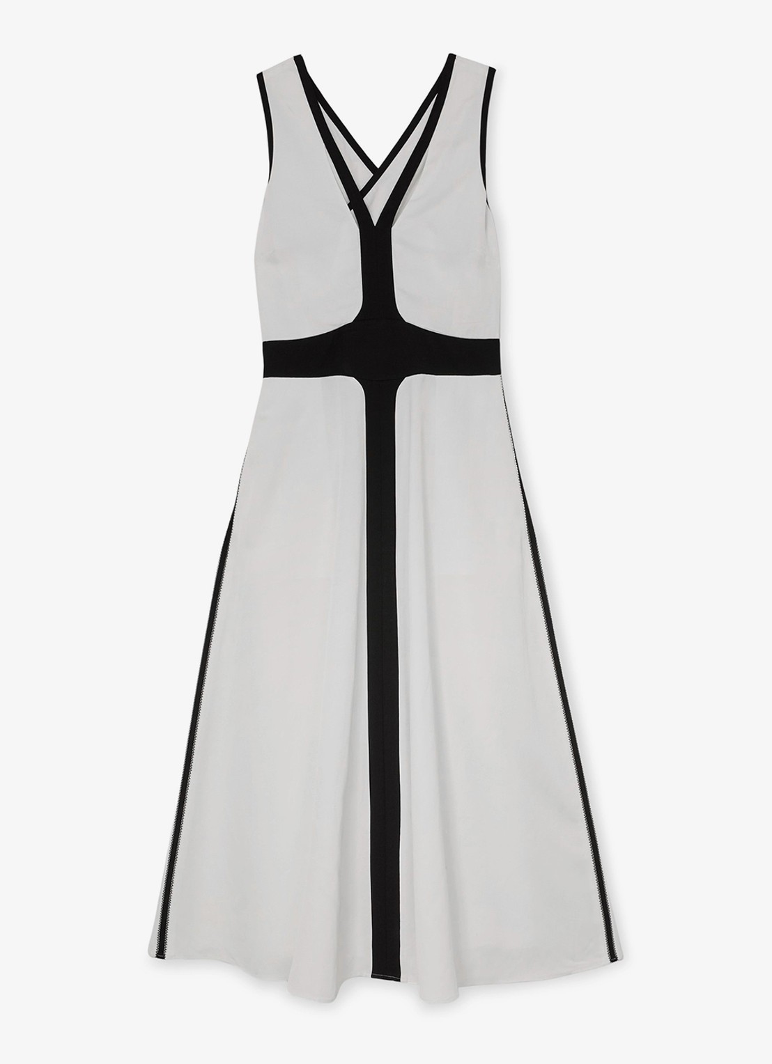 Reiss Petite Nova midi jurk in linnenblend - voorkant 2 wit