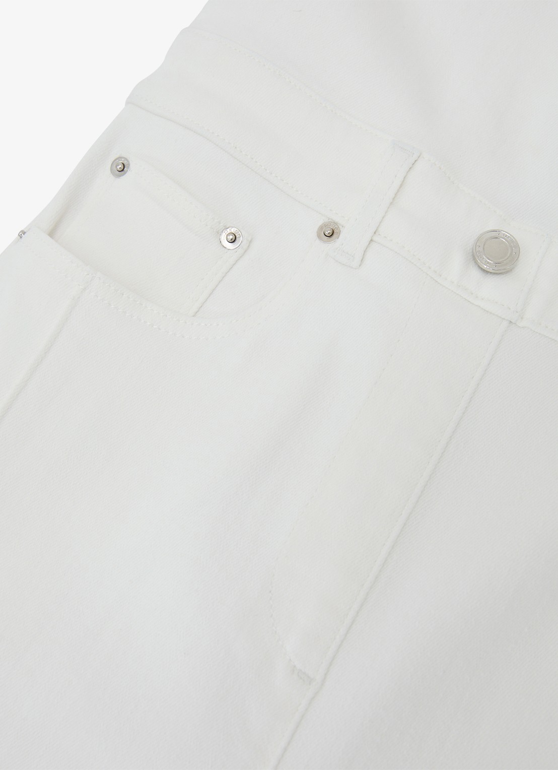 Reiss Petite Rose wide fit jumpsuit van denim - detail 4 wit