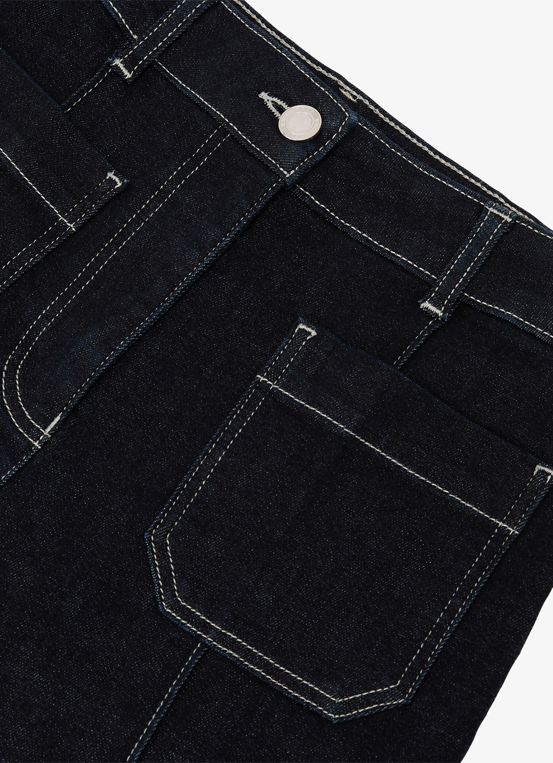 Reiss Petite Sakura high waist flared jeans met opgestikte zakken - detail 4 indigo