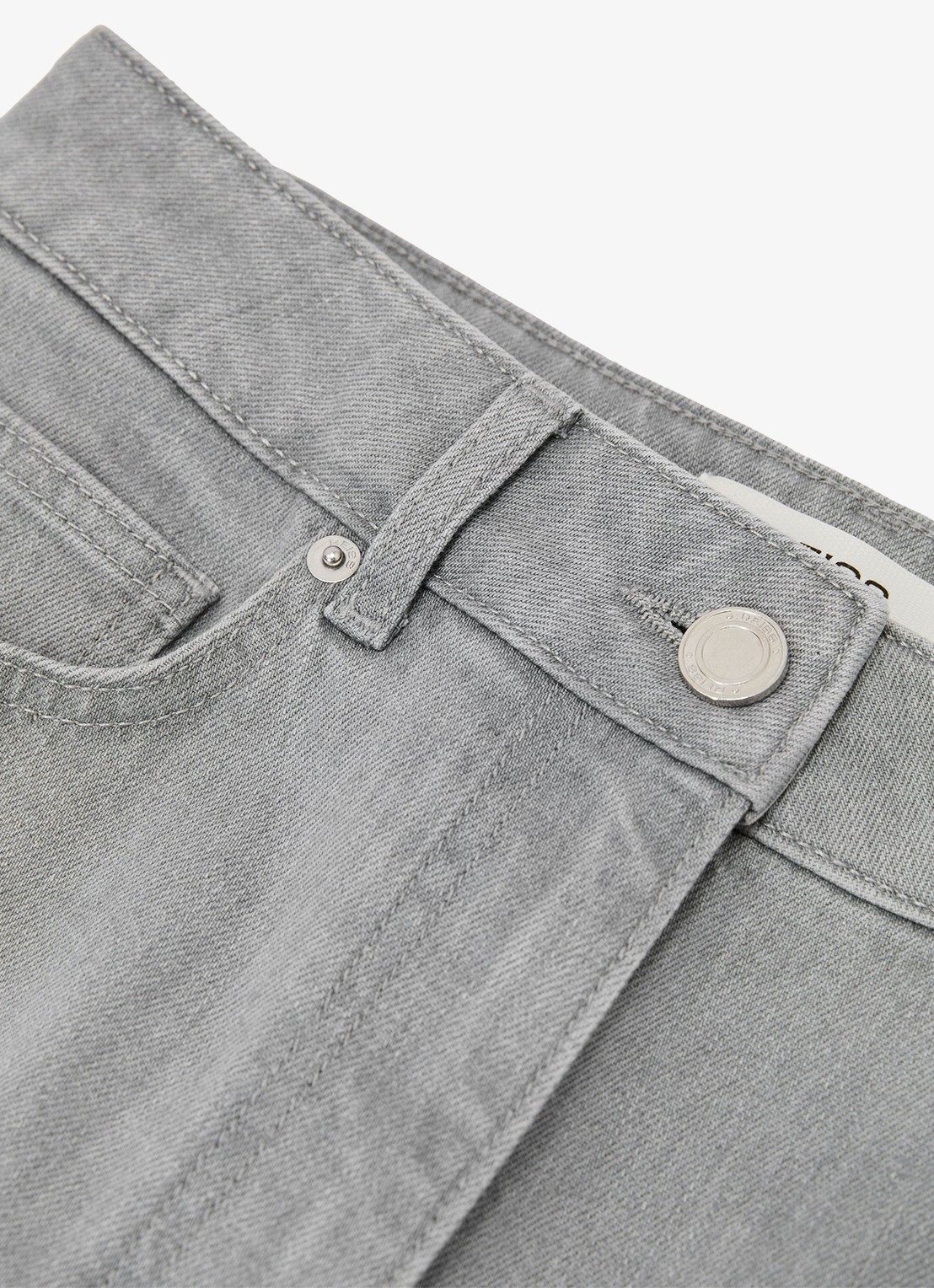 Reiss Petite Selin mid waist straight leg jeans met gekleurde wassing - detail 5 grijs
