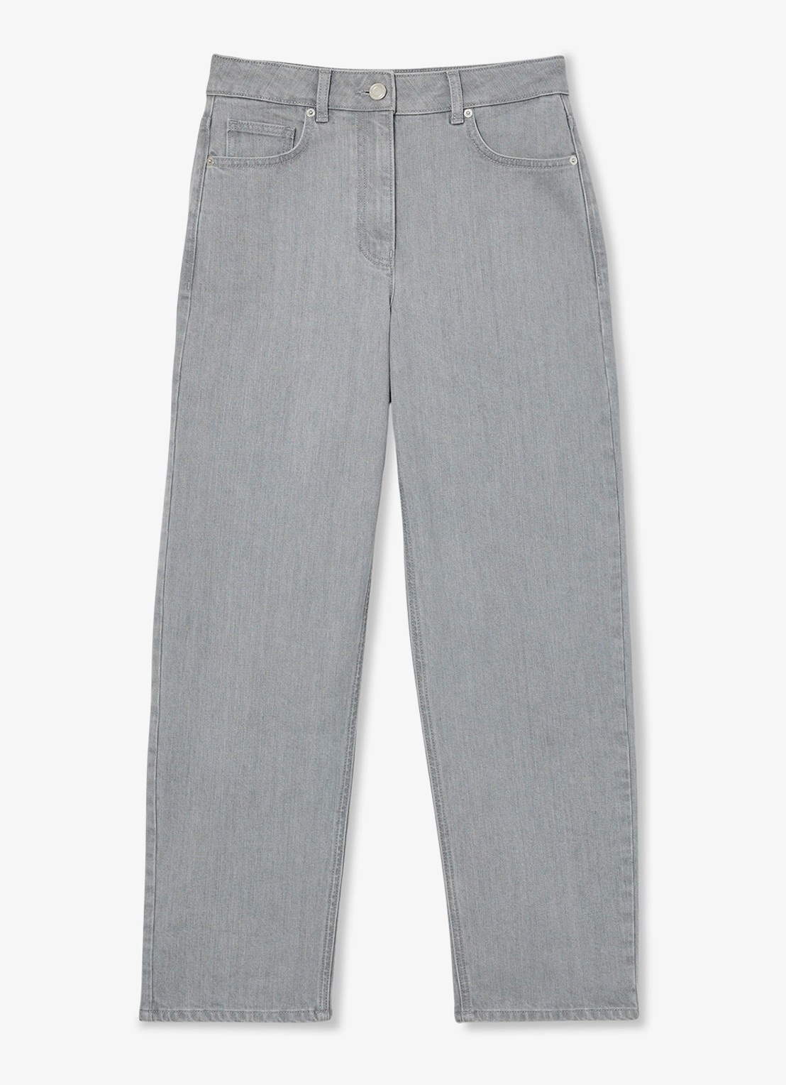 Reiss Petite Selin mid waist straight leg jeans met gekleurde wassing - voorkant 2 grijs