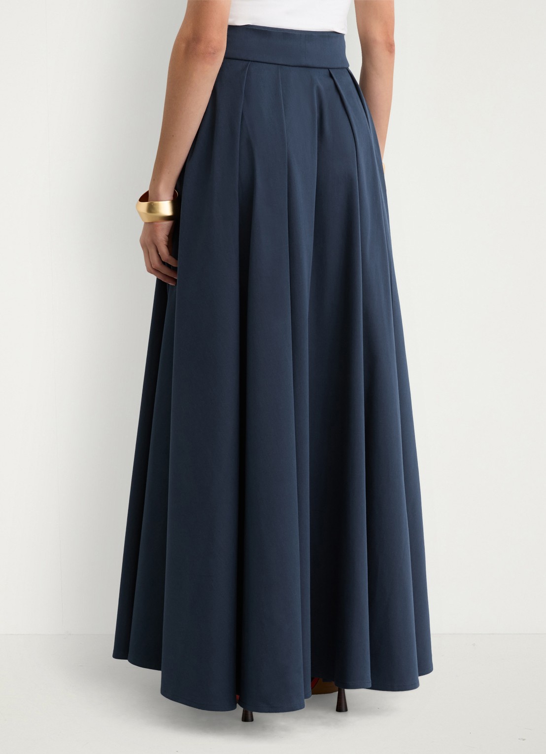 Reiss Petite Simone maxi rok met split - achterkant 6 donkerblauw