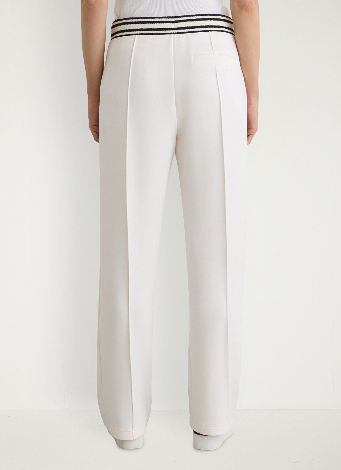 Reiss Petite Verity mid waist wide fit joggingbroek met gestreept detail - achterkant 3 wit