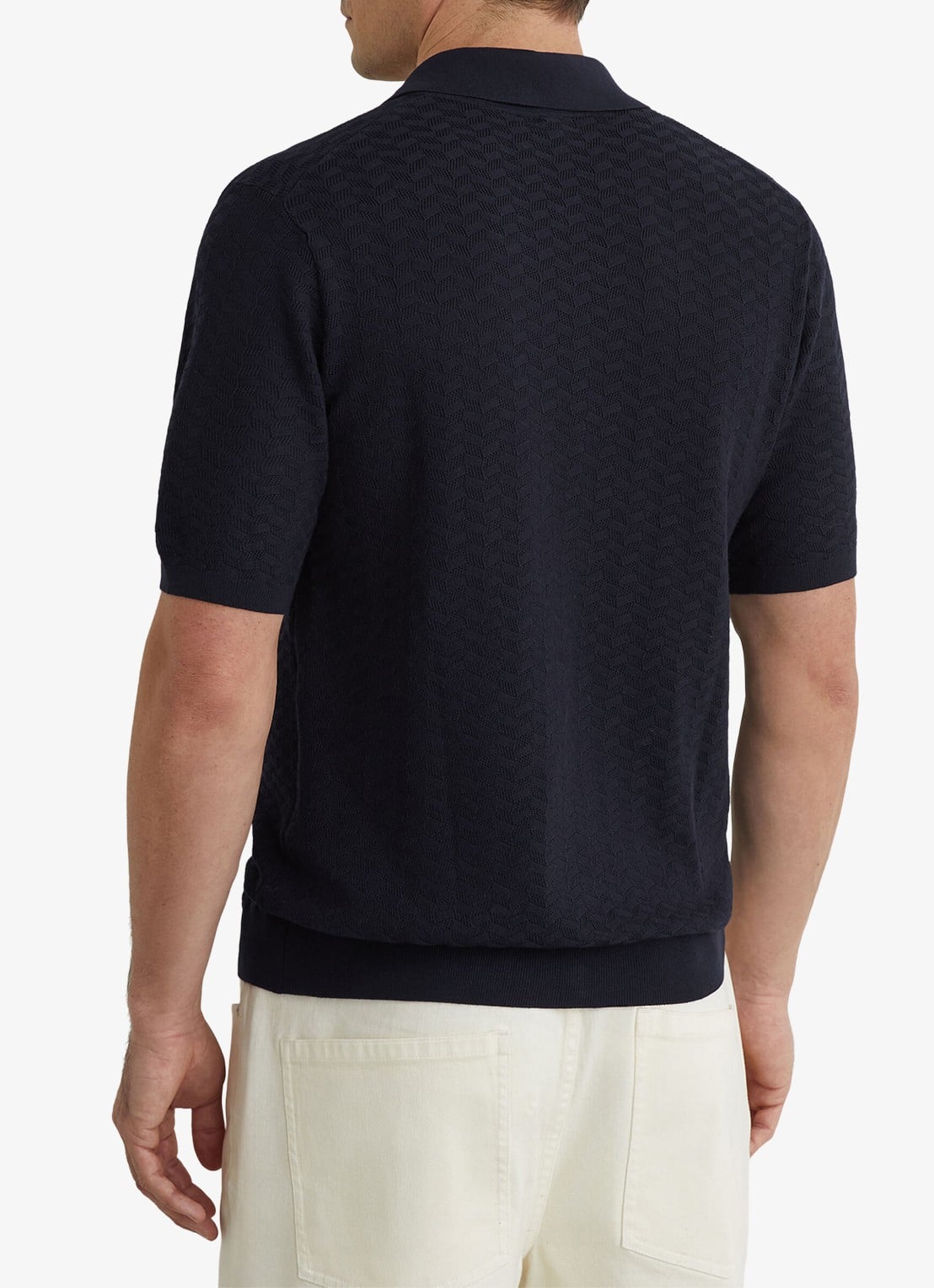 Reiss Phoenix overhemd met structuur - achterkant 7 donkerblauw