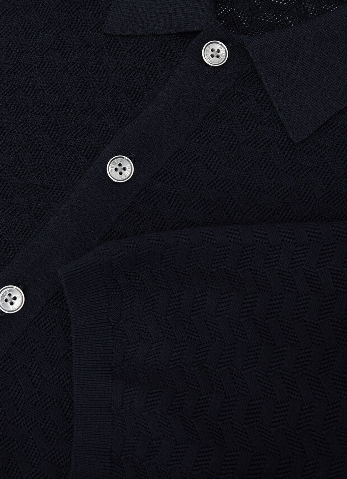 Reiss Phoenix overhemd met structuur - detail 6 donkerblauw