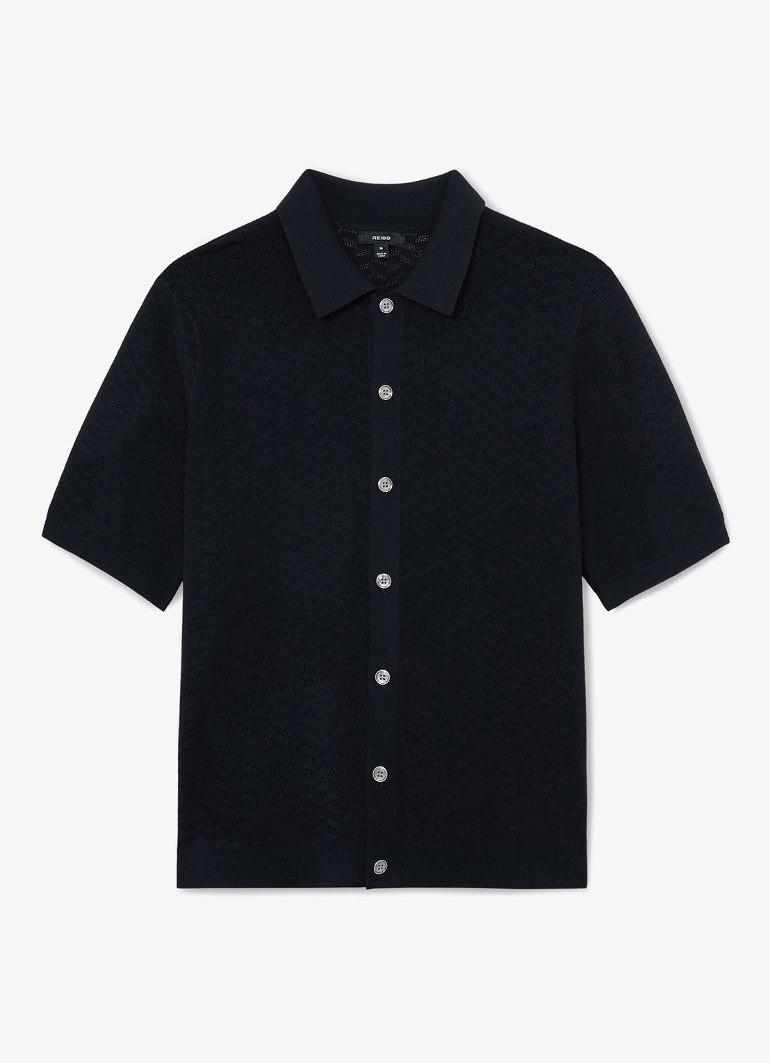 Reiss Phoenix overhemd met structuur - voorkant donkerblauw