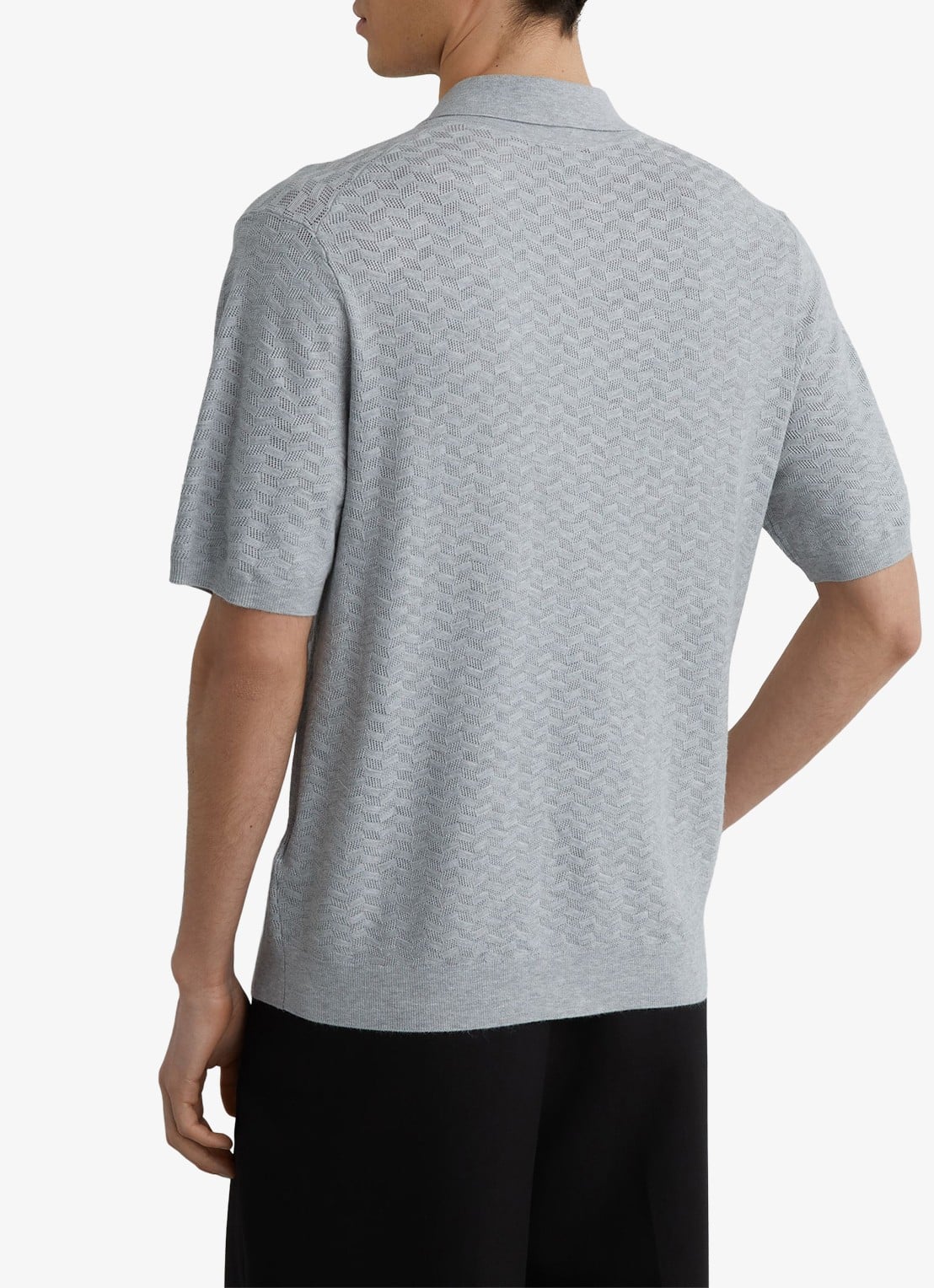 Reiss Phoenix overhemd met structuur - achterkant 6 soft grey / grijs