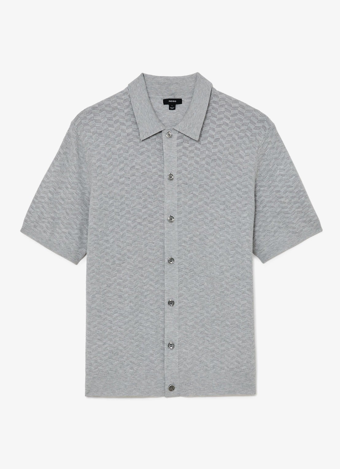 Reiss Phoenix overhemd met structuur - voorkant soft grey / grijs