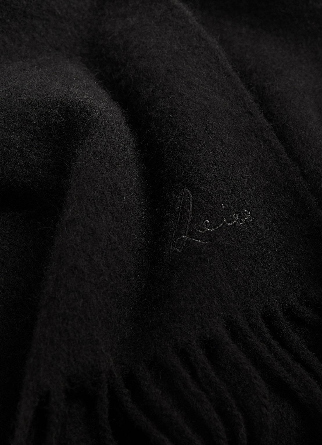 Reiss Picton sjaal in kasjmierblend 180 x 31 cm - detail 4 black / zwart