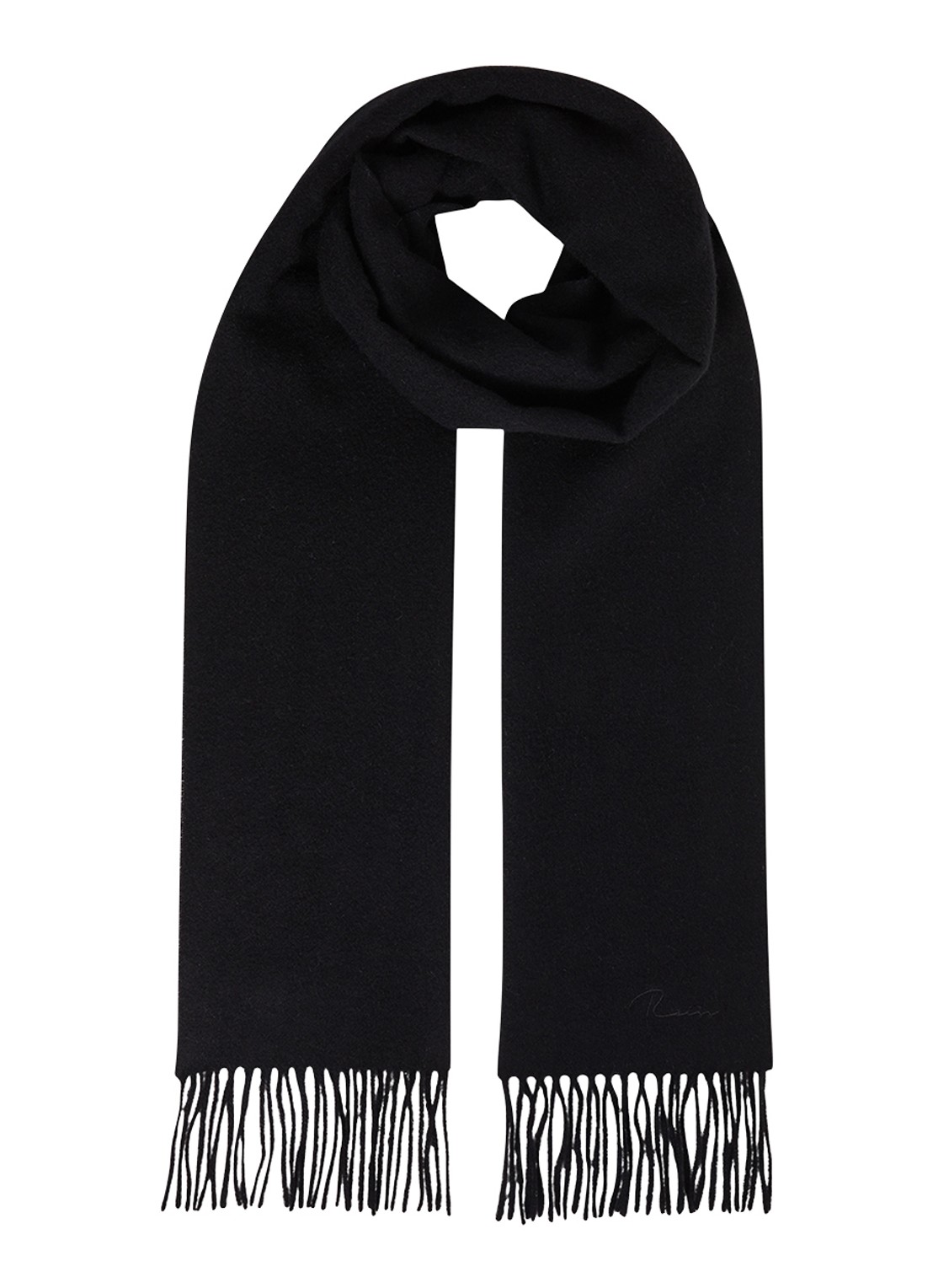 Reiss Picton sjaal in kasjmierblend 180 x 31 cm - voorkant black / zwart