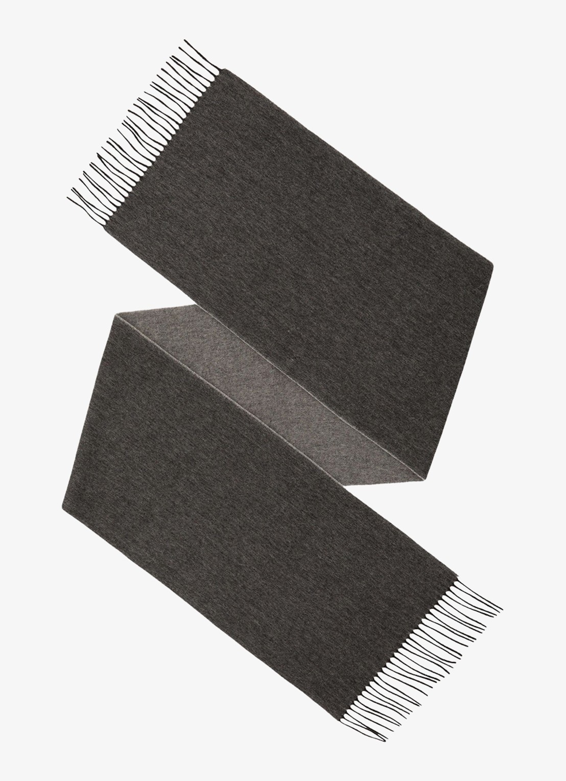 Reiss Picton sjaal in kasjmierblend 180 x 31 cm - detail middengrijs