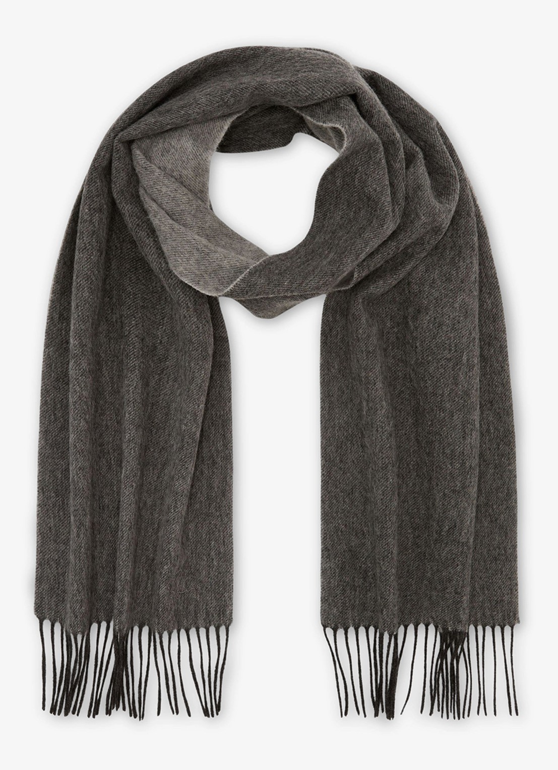 Reiss Picton sjaal in kasjmierblend 180 x 31 cm - voorkant 3 middengrijs