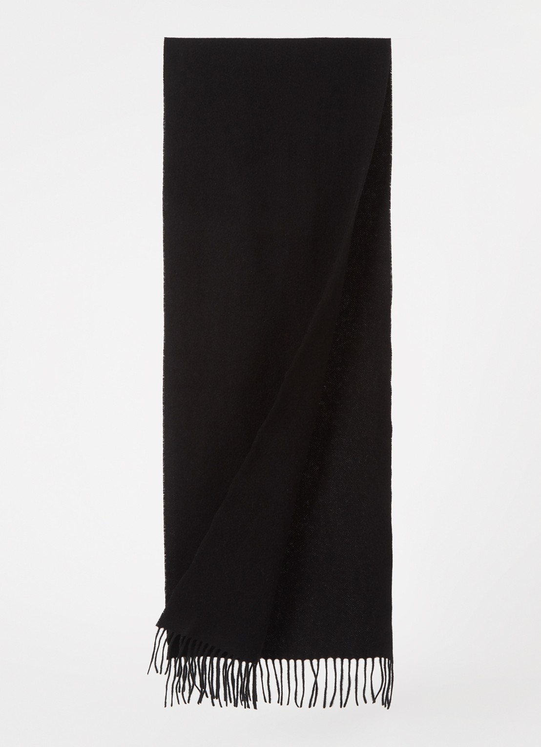 Reiss Picton sjaal in kasjmierblend met franjes 190 x 30 cm - detail 2 zwart