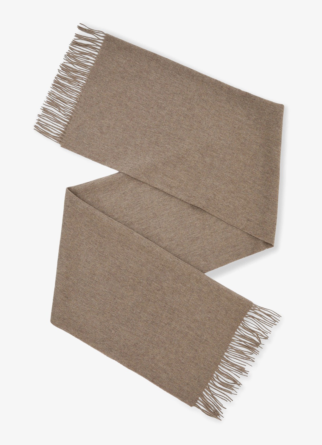 Reiss Picton sjaal van wol en kasjmier - detail 2 donkerbeige