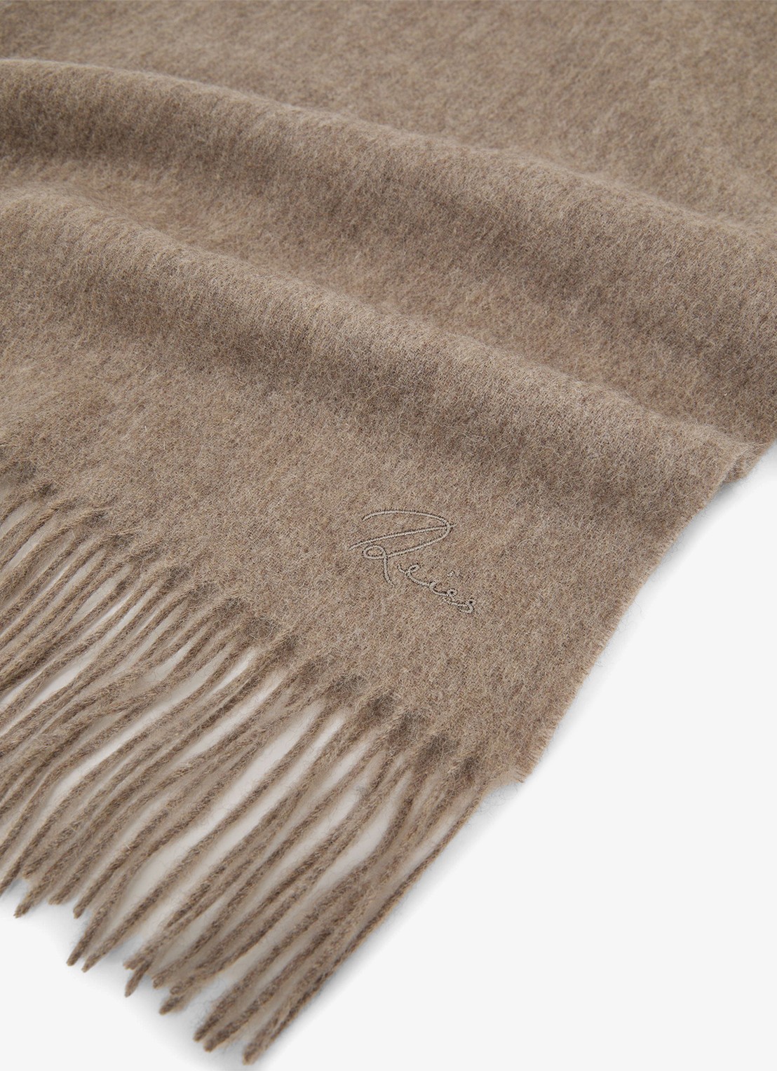 Reiss Picton sjaal van wol en kasjmier - detail 3 donkerbeige