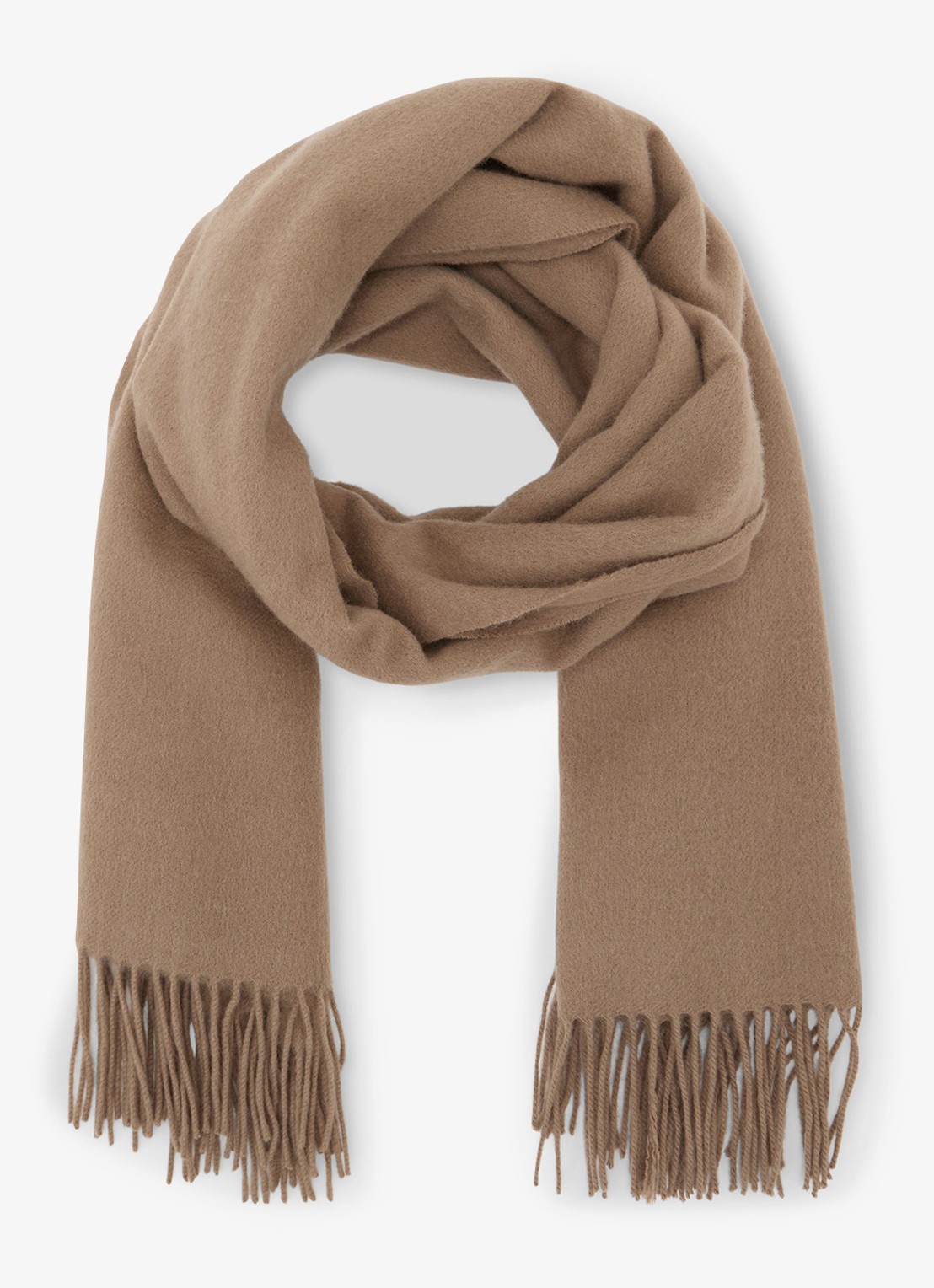 Reiss Picton sjaal van wol en kasjmier - voorkant 5 camel