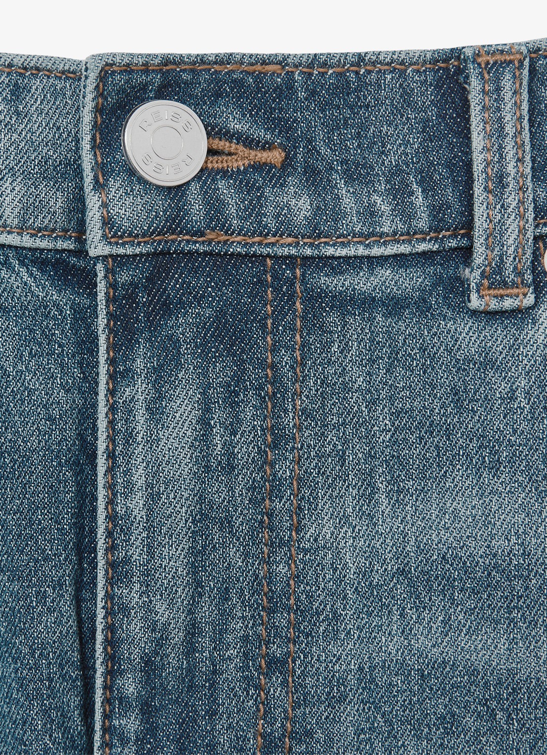 Reiss Picton slim fit jeans met medium wassing - detail 6 indigo