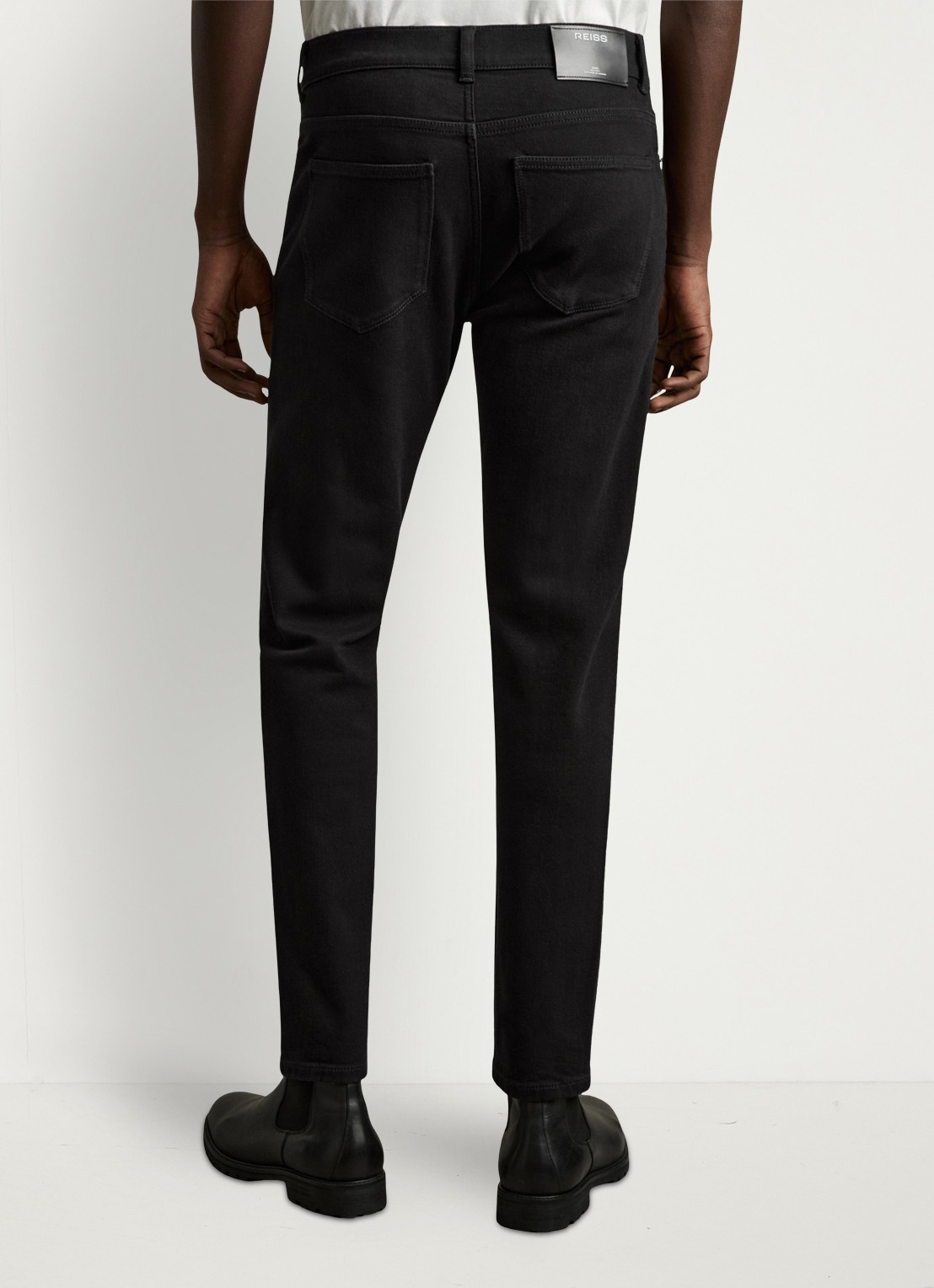 Reiss Picton slim fit jeans met steekzakken - achterkant 5 zwart