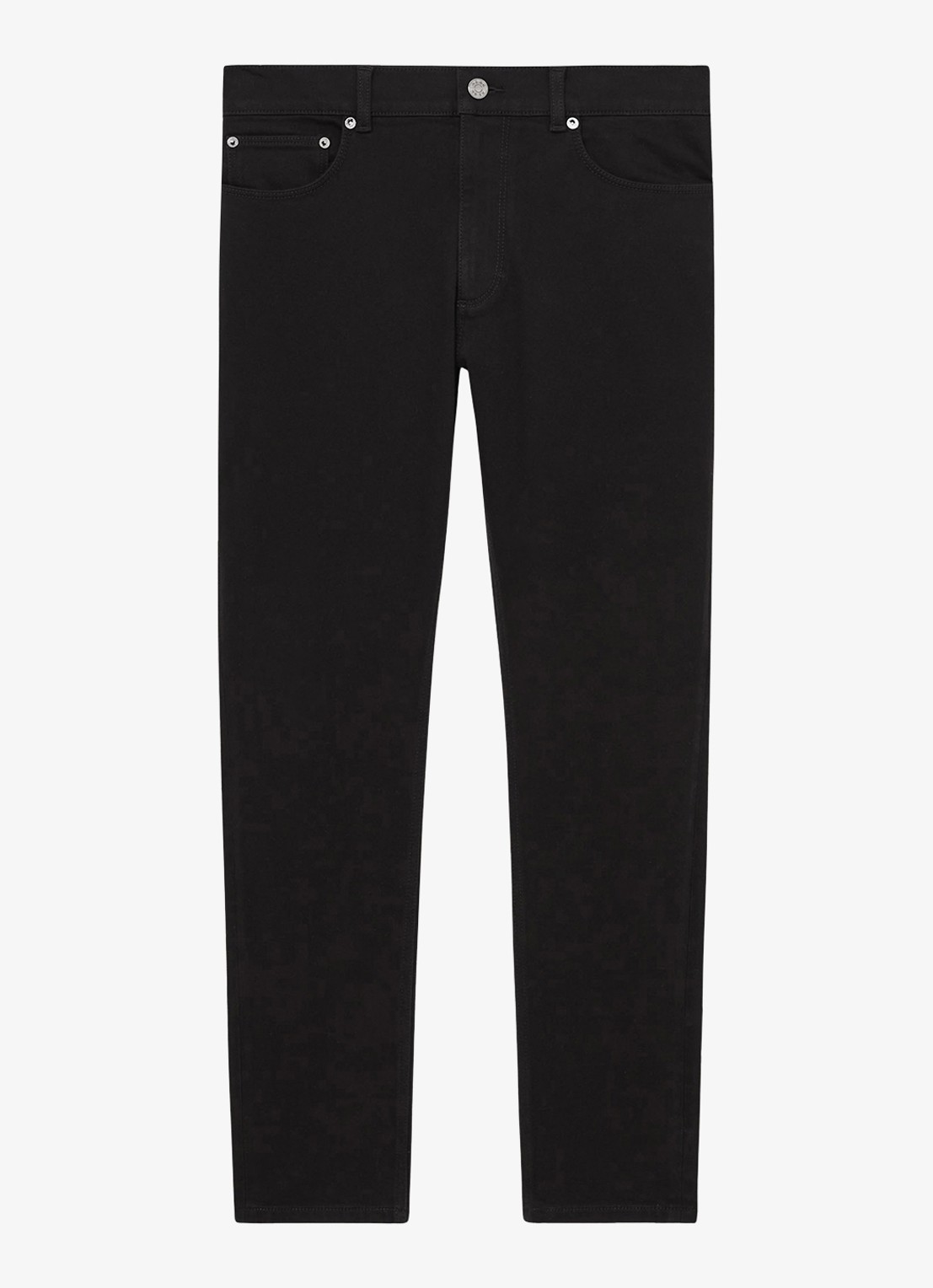 Reiss Picton slim fit jeans met steekzakken - voorkant zwart