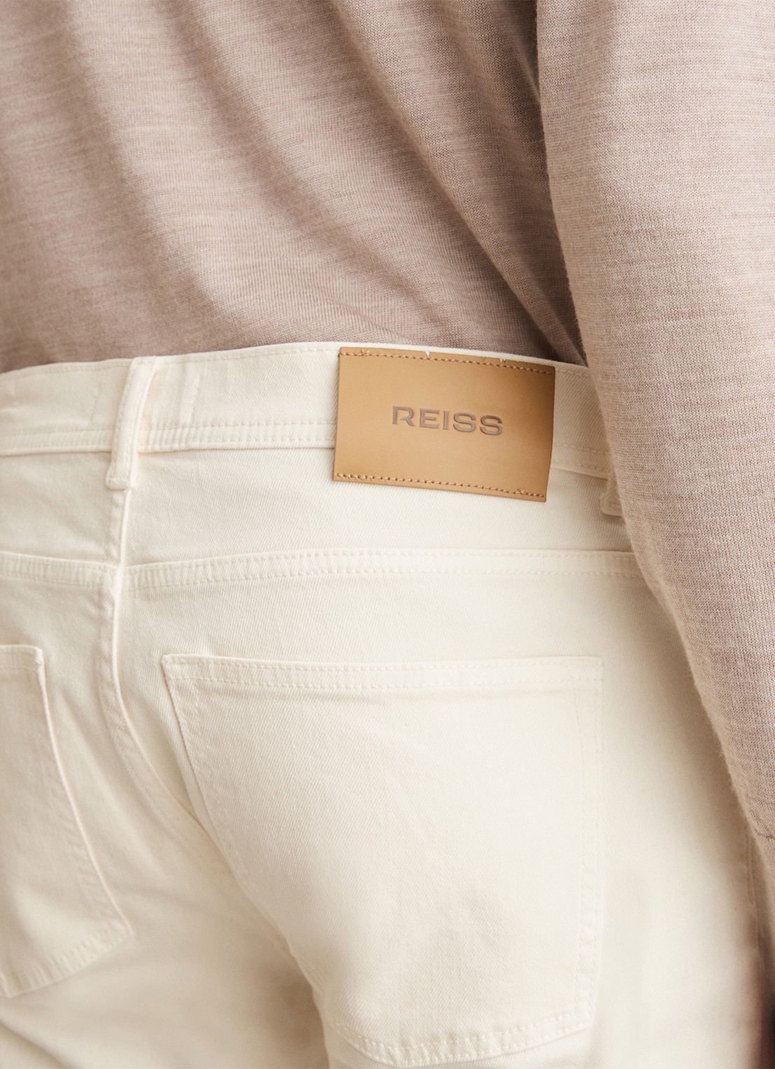 Reiss Picton slim fit jeans met stretch - detail 5 wit