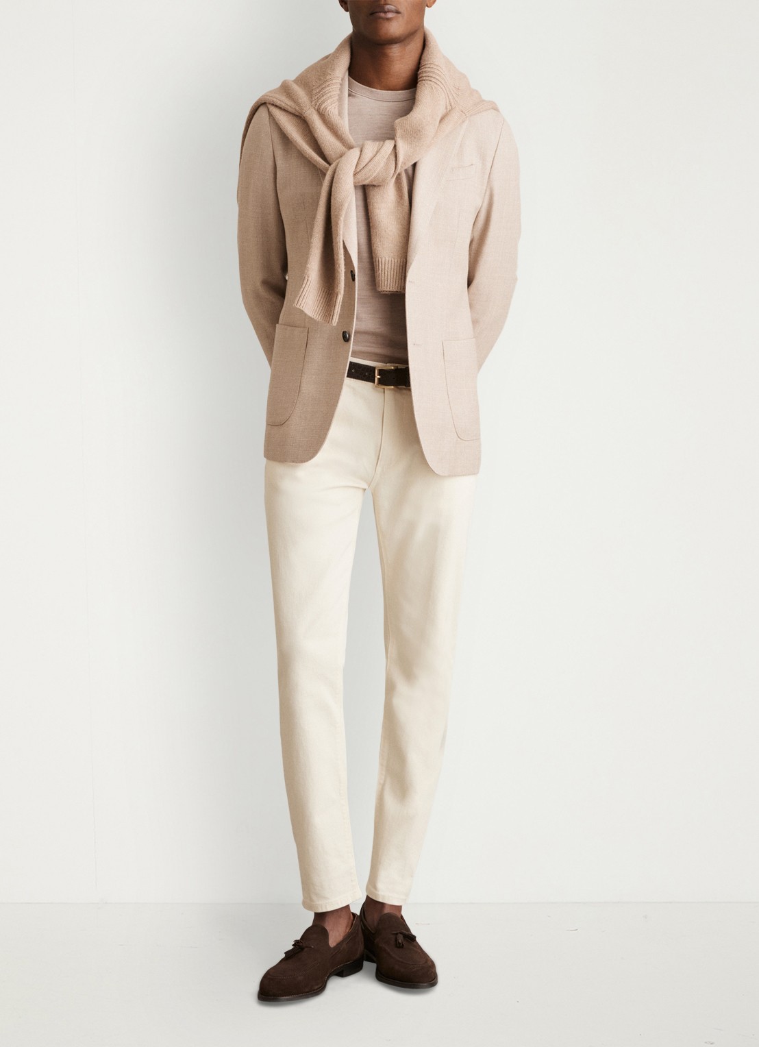 Reiss Picton slim fit jeans met stretch - voorkant 3 wit