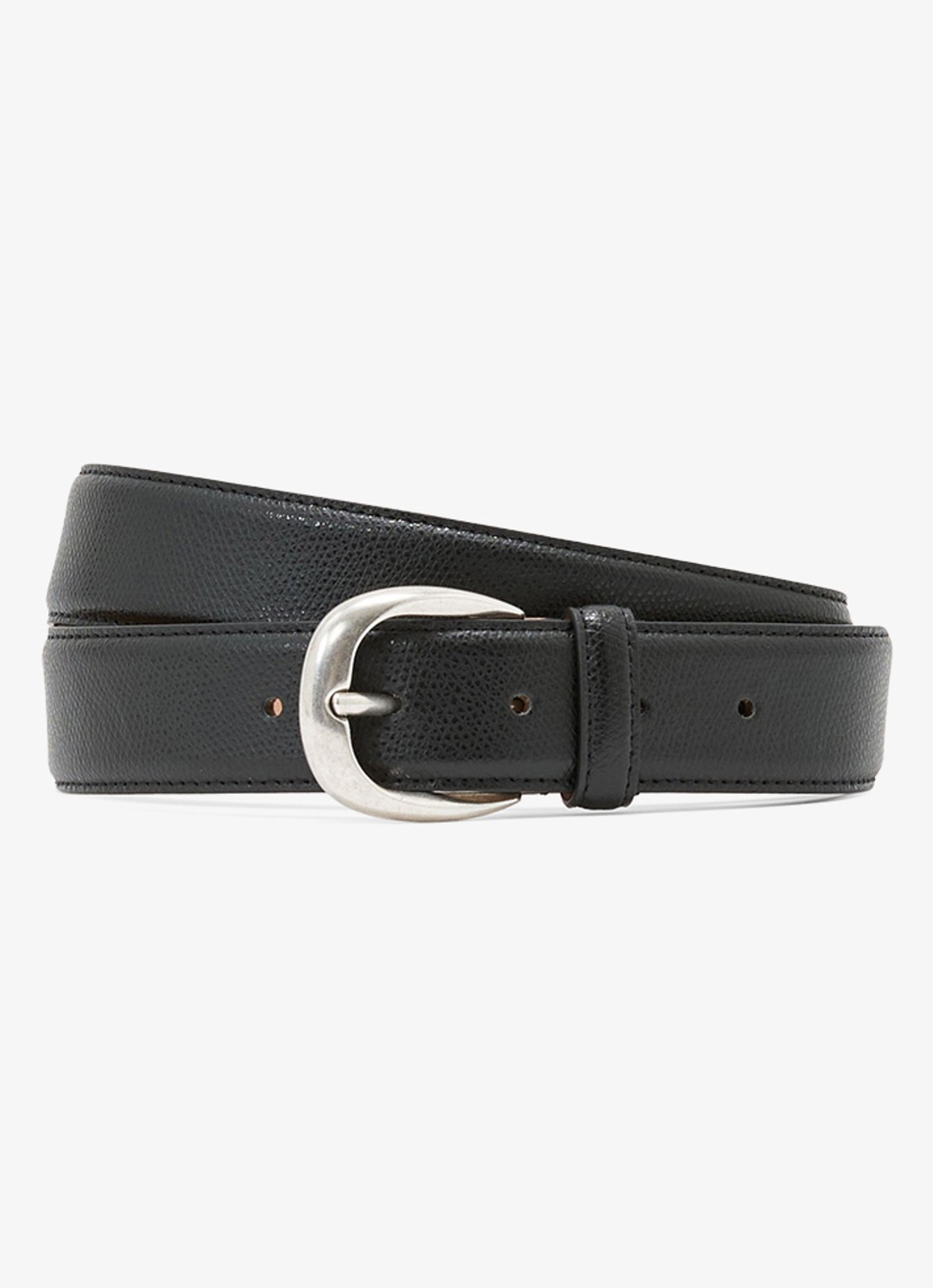 Reiss Pierce riem van leer met structuur  - voorkant black / zwart
