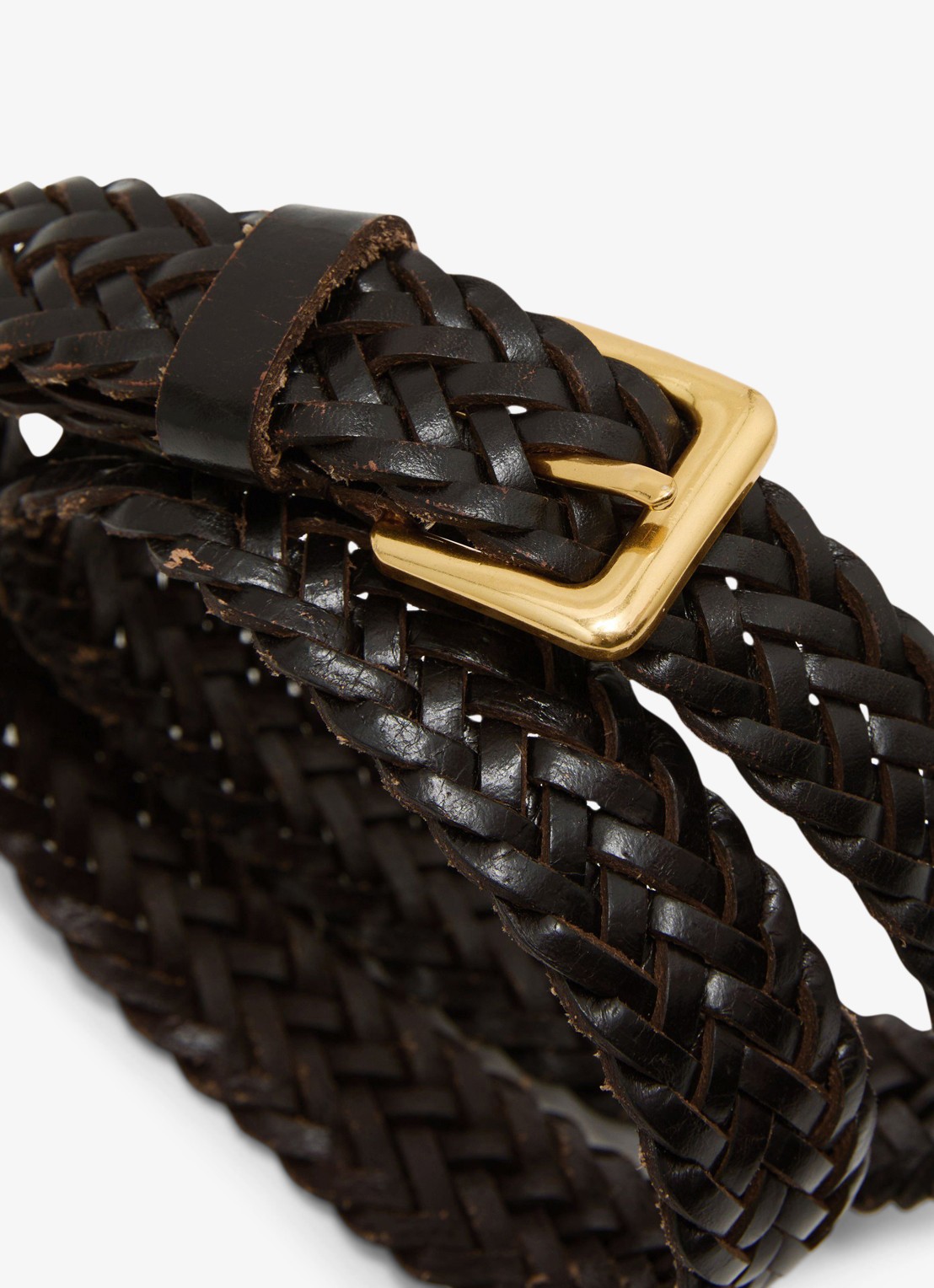 Reiss Pippa riem van leer - detail 4 chocoladebruin