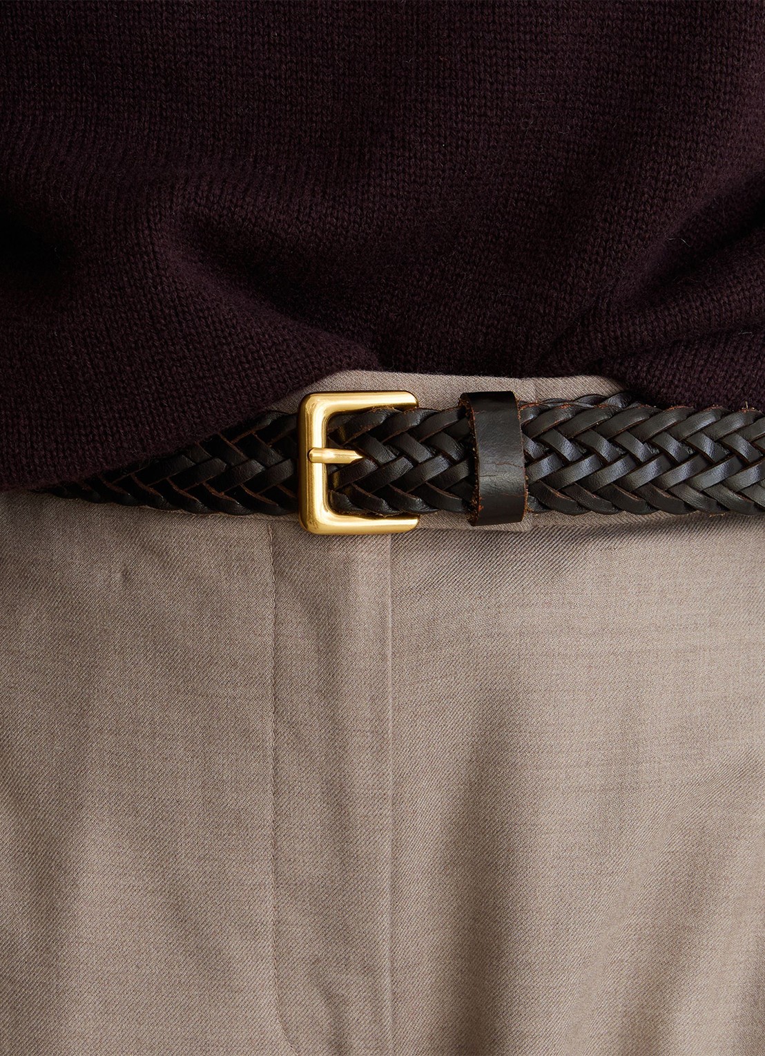 Reiss Pippa riem van leer - detail 5 chocoladebruin