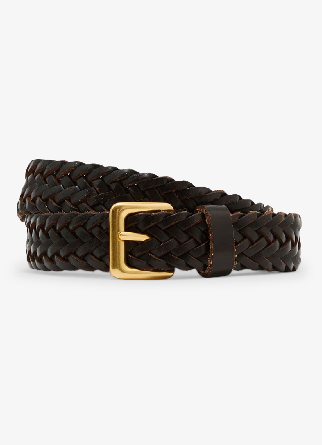 Reiss Pippa riem van leer - voorkant chocoladebruin