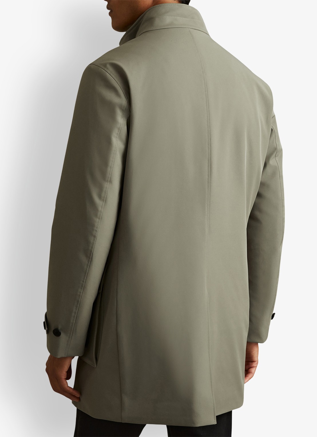 Reiss Player gewatteerde parka met klepzakken - achterkant 4 lindegroen