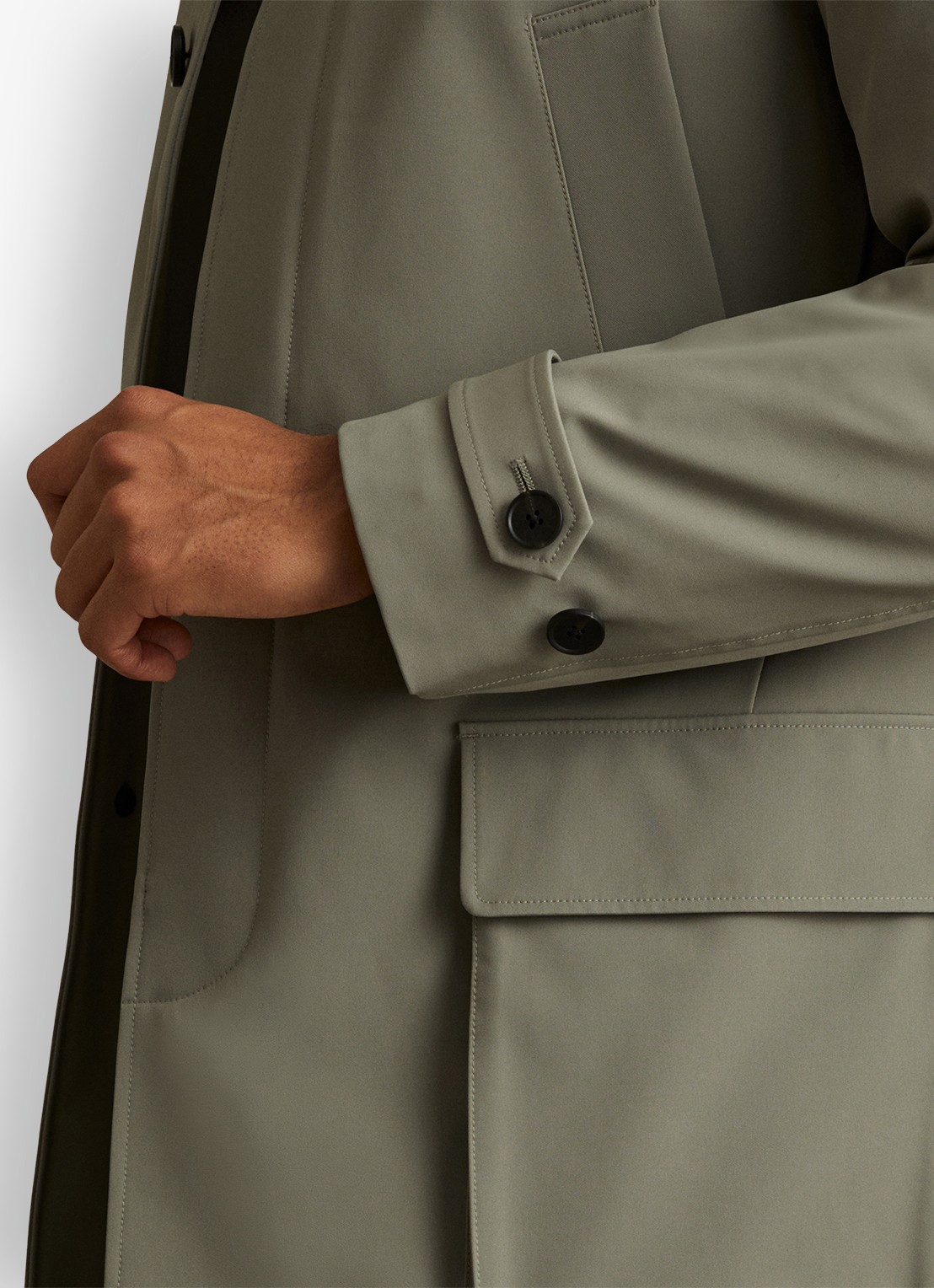 Reiss Player gewatteerde parka met klepzakken - detail 3 lindegroen