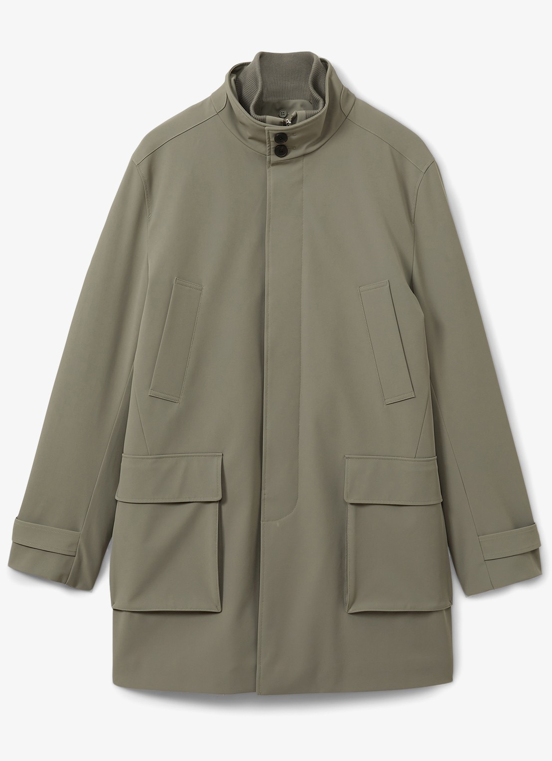 Reiss Player gewatteerde parka met klepzakken - voorkant lindegroen