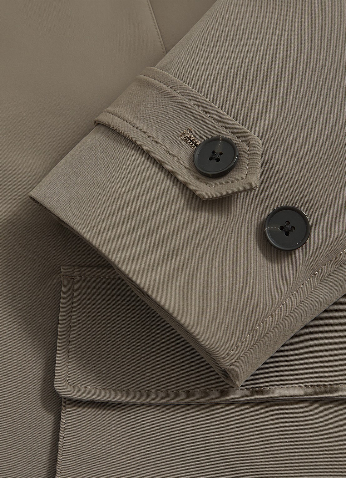 Reiss Player mantel met uitneembare voering  - detail 4 donkerbeige