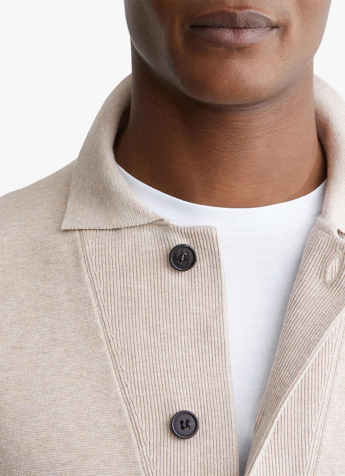 Reiss Plaza fijngebreid vest met opgestikte zakken  - detail 3 beige