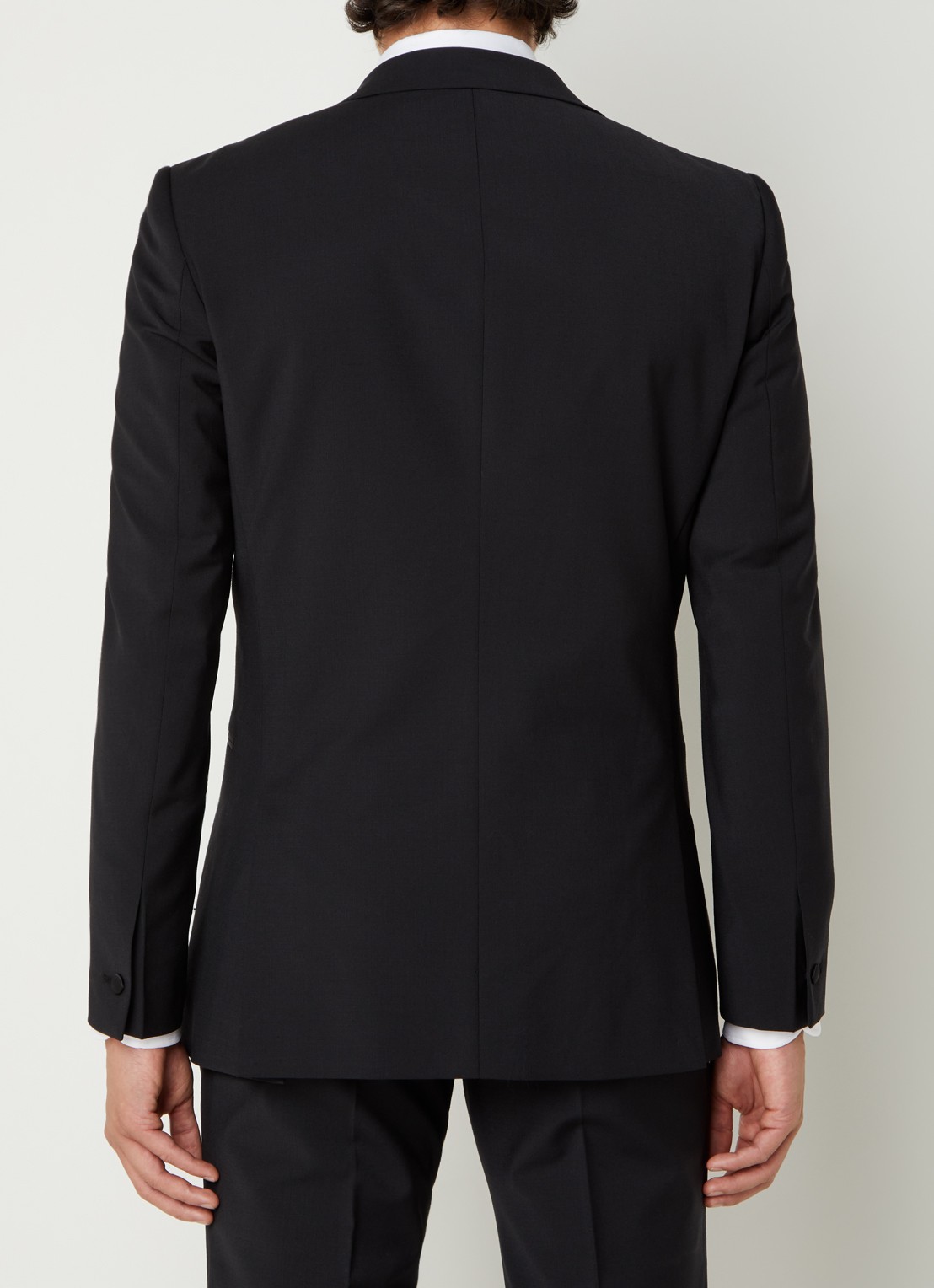 Reiss Poker slim fit blazer in wolblend met paspelzakken - achterkant 7 zwart