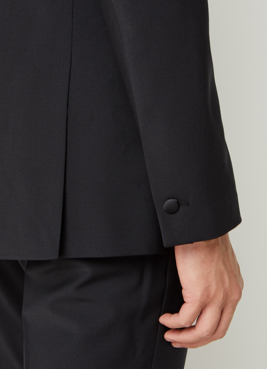 Reiss Poker slim fit blazer in wolblend met paspelzakken - detail 5 zwart