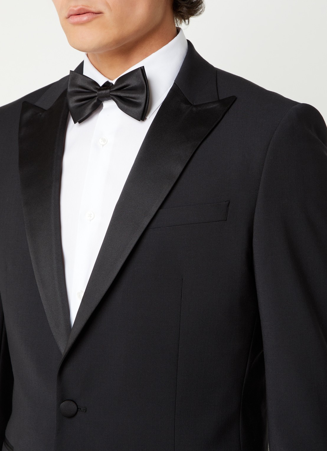 Reiss Poker slim fit blazer in wolblend met paspelzakken - detail 6 zwart