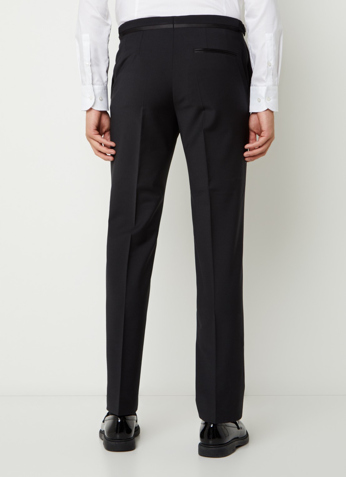 Reiss Poker slim fit pantalon met steekzakken - achterkant zwart