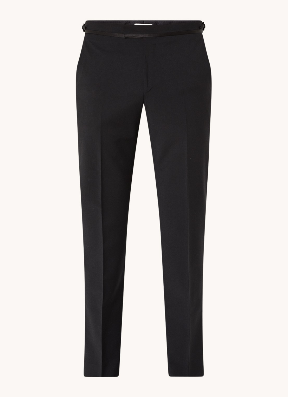 Reiss Poker slim fit pantalon met steekzakken - voorkant 2 zwart