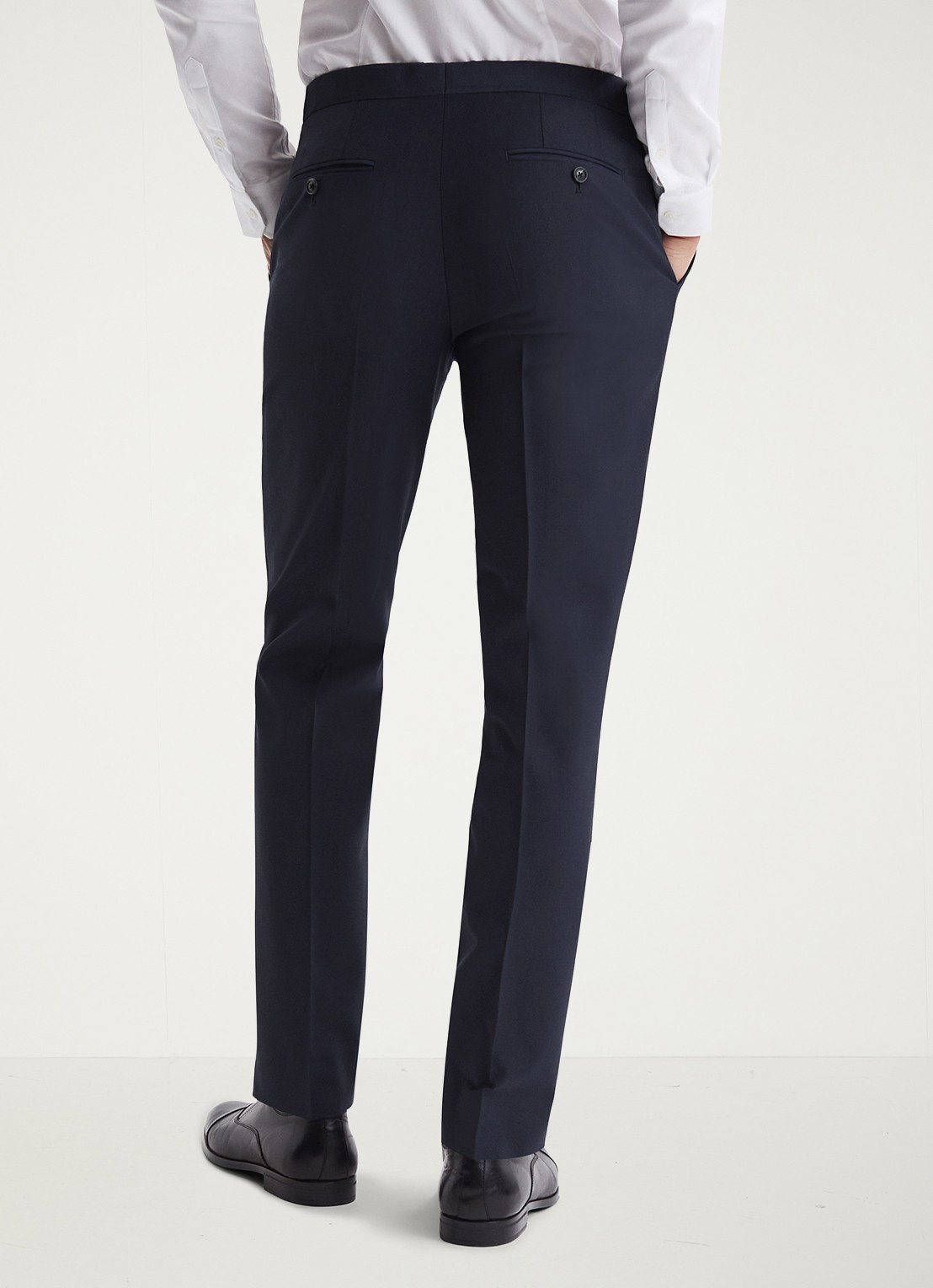 Reiss Poker slim fit pantalon met steekzakken - achterkant 5 donkerblauw