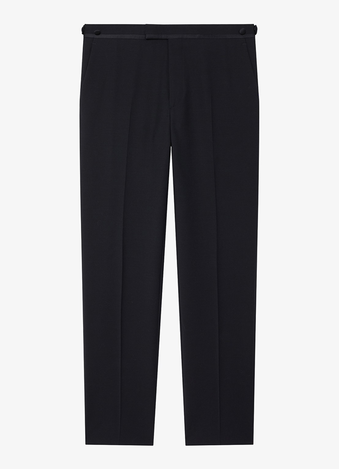 Reiss Poker slim fit pantalon met steekzakken - voorkant 3 donkerblauw
