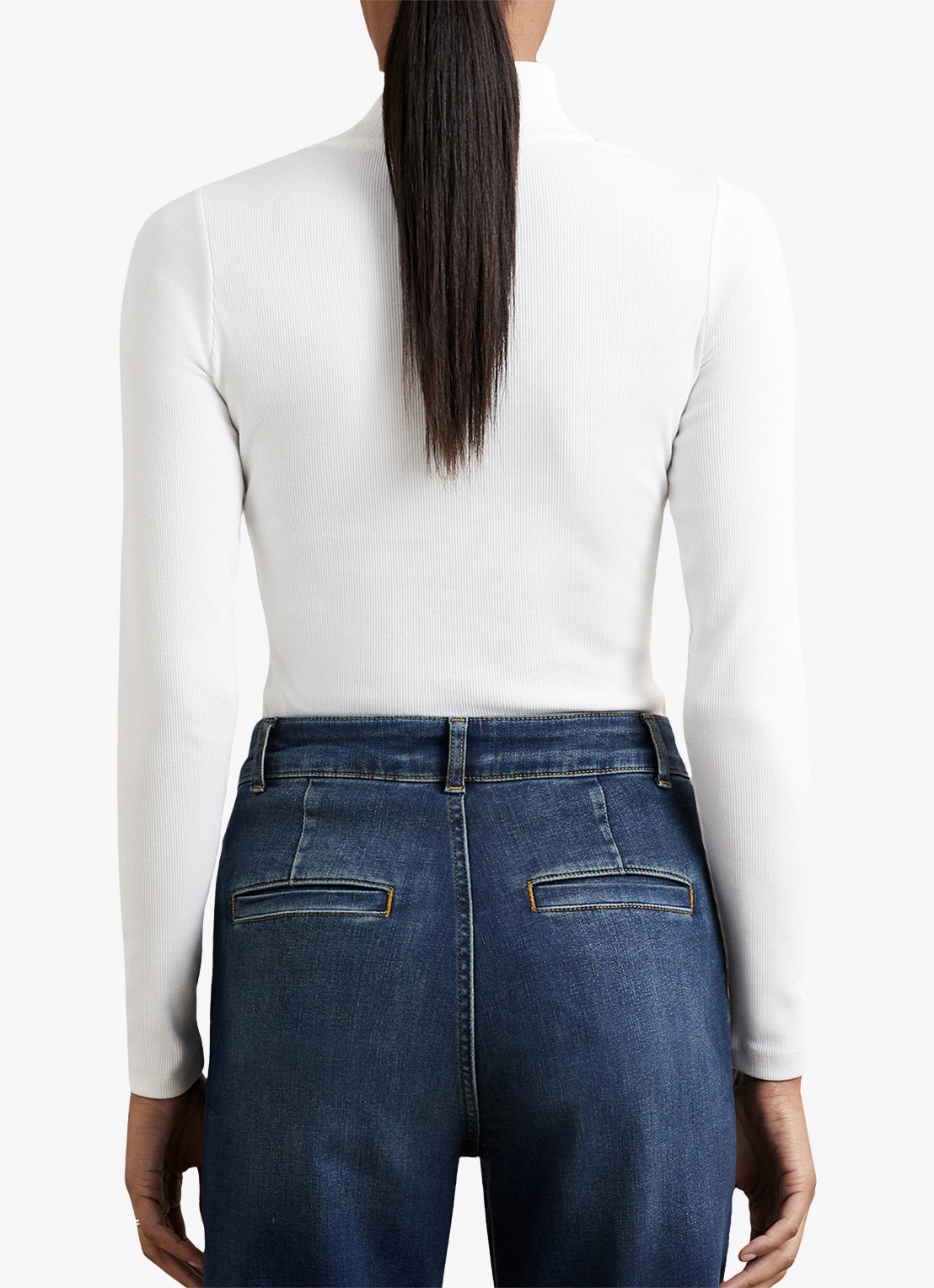 Reiss Polly longsleeve met stretch - achterkant wit