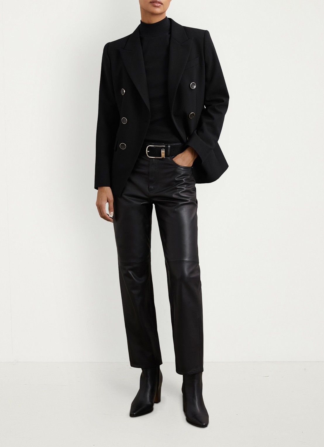 Reiss Polly longsleeve met stretch - voorkant 2 zwart